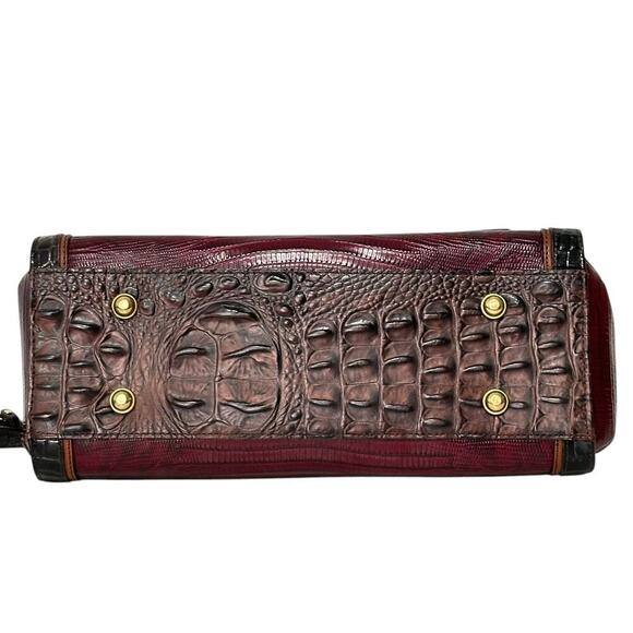 Brahmin Melbourne Leather Red/Black Oxford Flap Satchel - Picture 5 of 15